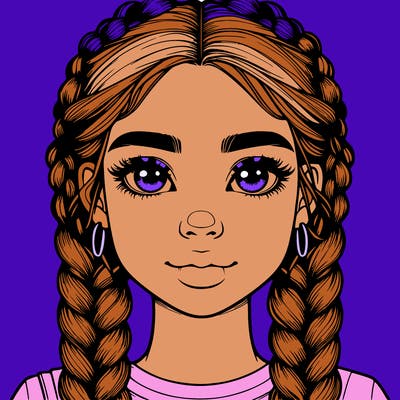 realistic girl with braids