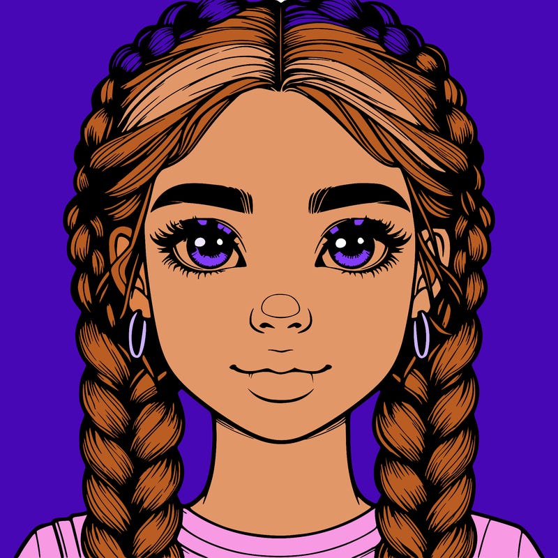 realistic girl with braids