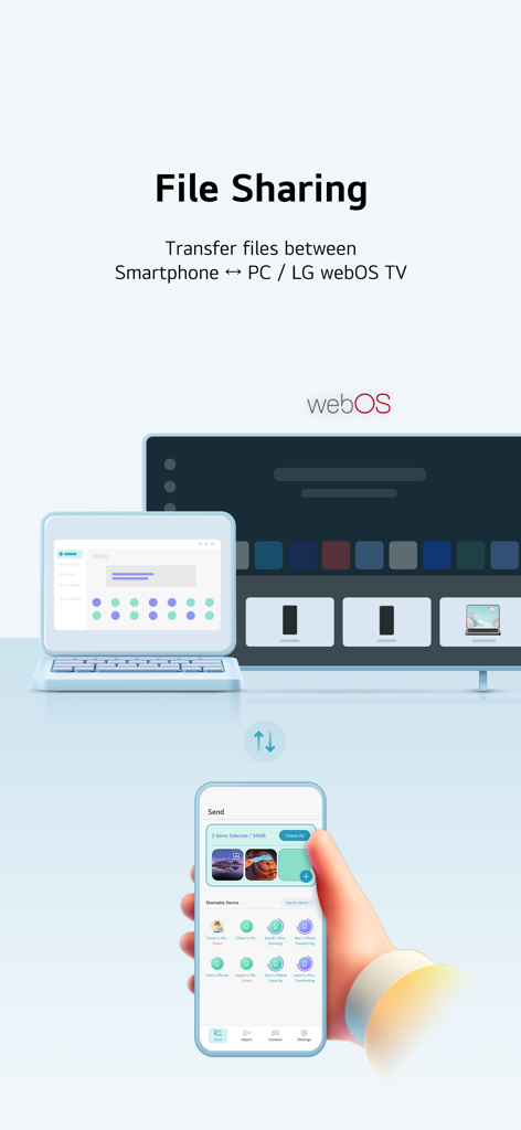 LG gram Link interface for file sharing between smartphone laptop and TV