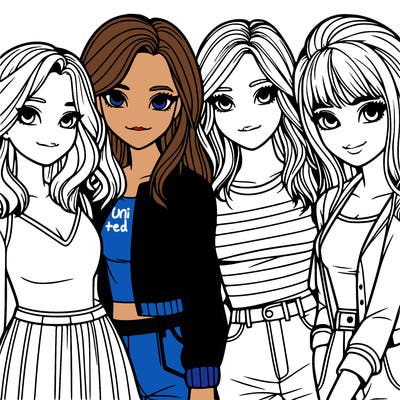 a group of girls realistic