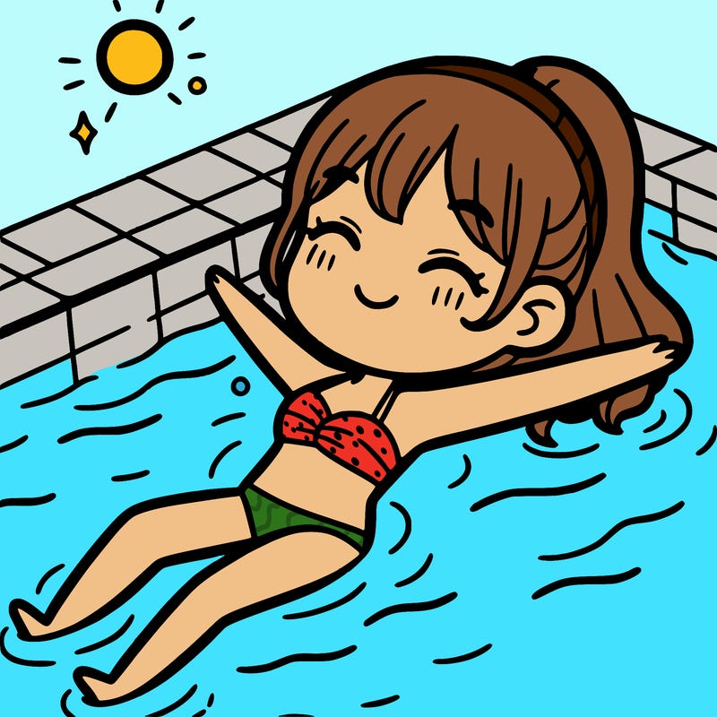 girl swimming in pool
