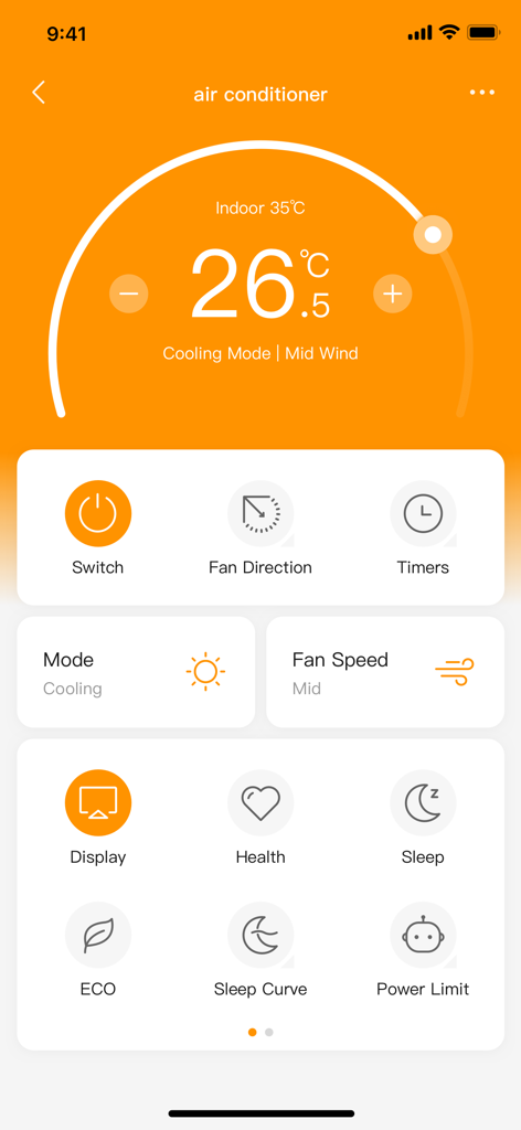 AC Freedom - AC Freedom mobile app interface for remote air conditioner temperature and mode control