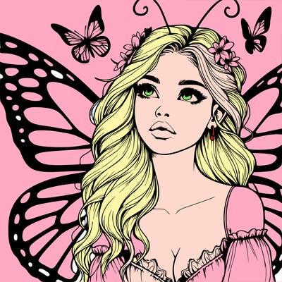 butterfly fairy realistic girl