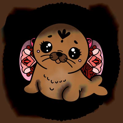 a cute baby seal mandala