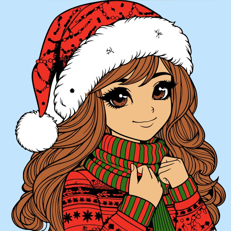 realistic christmas girl