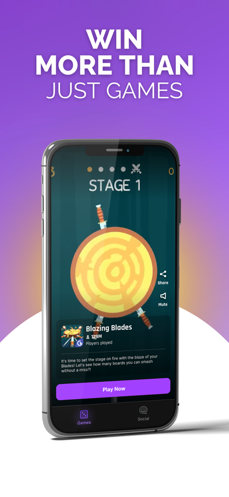 BeBetta: Join Sports Community - A smartphone screen displaying the Blazing Blades mini game within the BeBetta sports community app