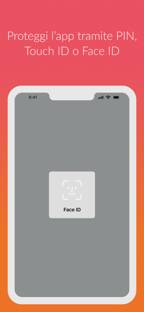 Aruba Firma Digitale - Aruba Firma Digitale app interface showing Face ID biometric security protection