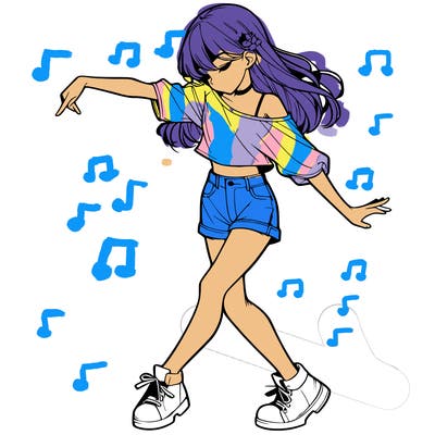realistic girl danceing