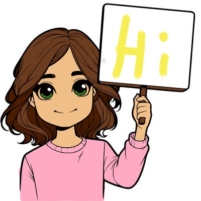 realistic girl holding up a sign