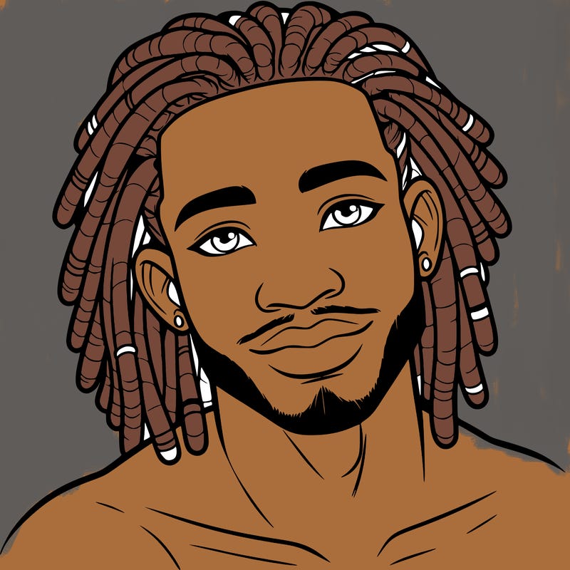 beautiful african american man with dreads