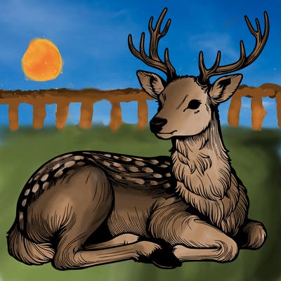 realistic deer with antlers