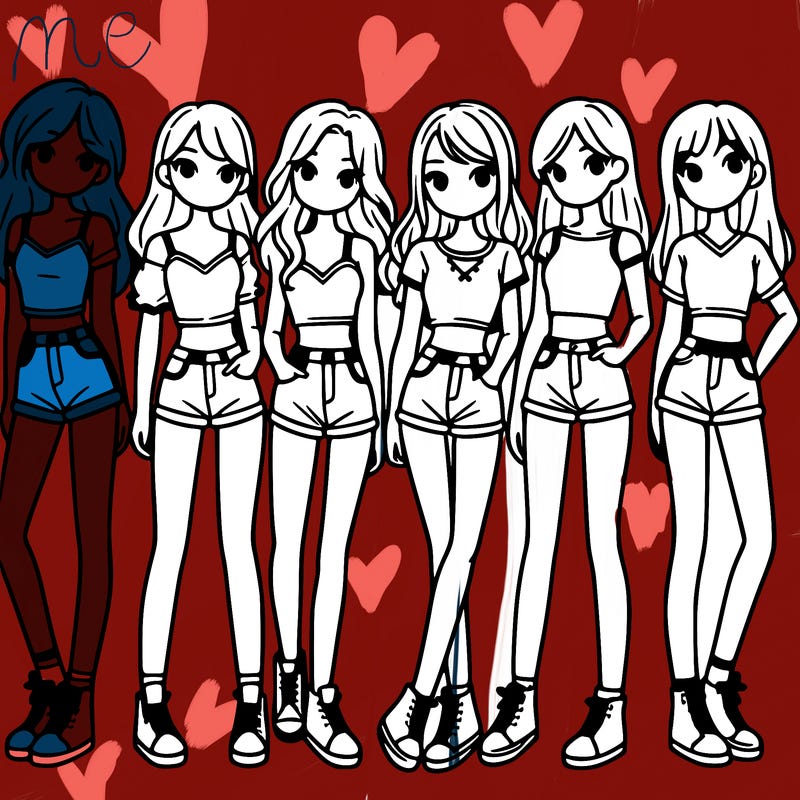 a group of girls wearing crop tops and shorts