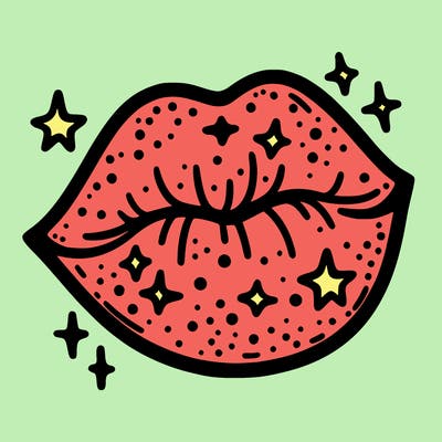 glittery lip