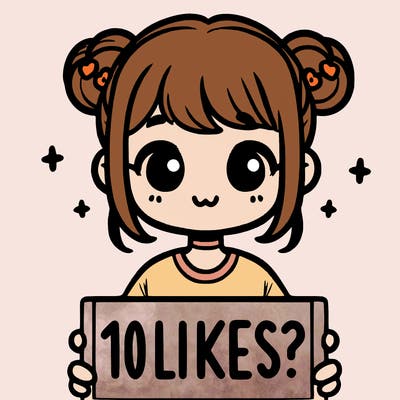 cute girl that is holding a sign that says 10 likes?