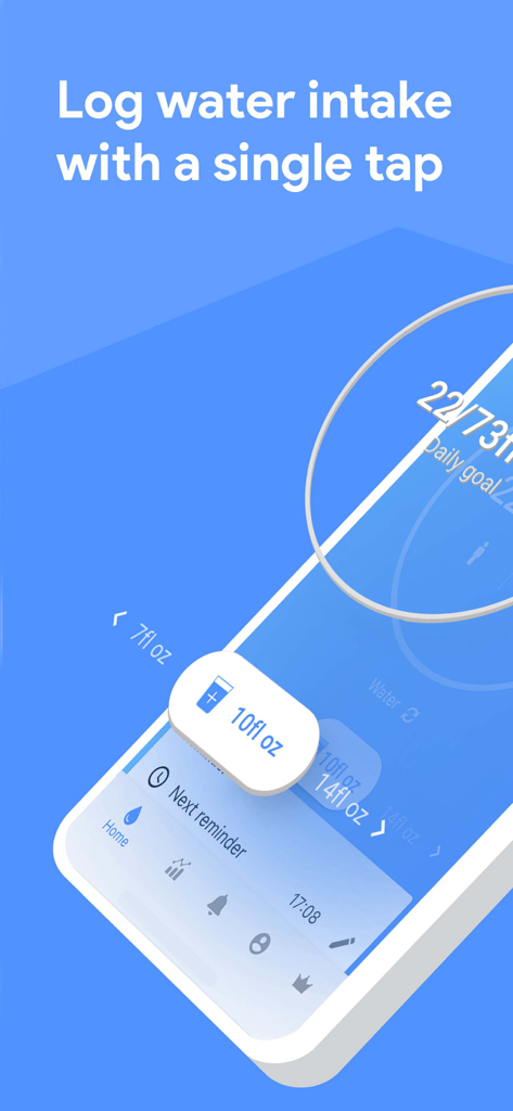 Drink Water Reminder + Tracker - Función de registro rápido para la ingesta diaria de agua