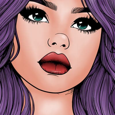 really realistic girl with lips