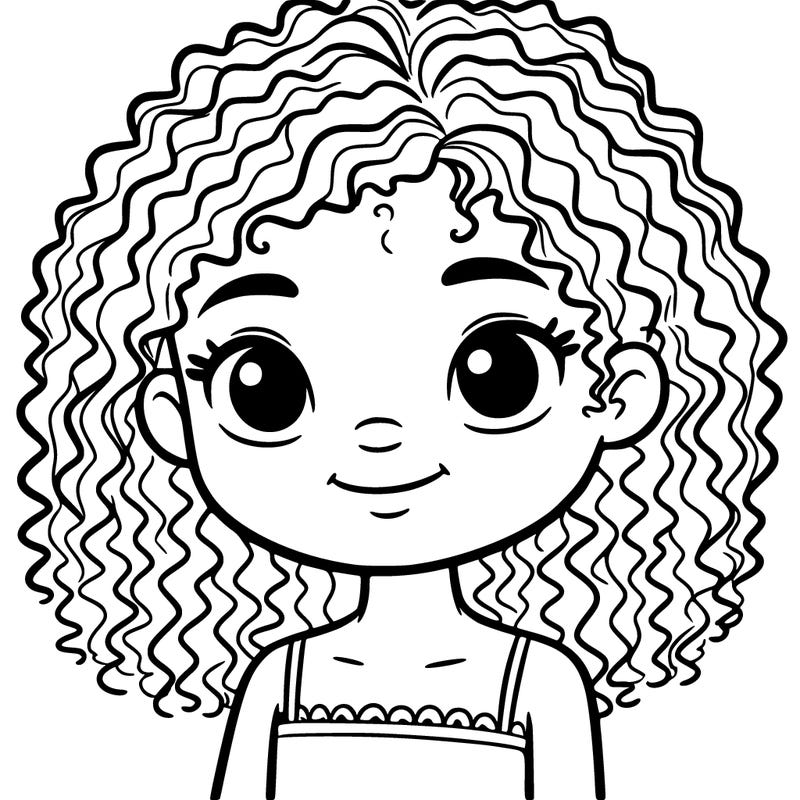 young girl with. curly hair