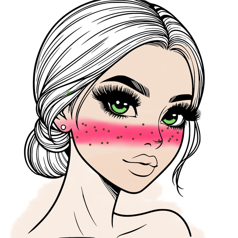 realistic girl with lashes