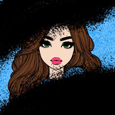 relistic girl with long hair and lips wearing sweater