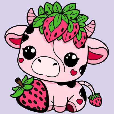 cute strawberry cow