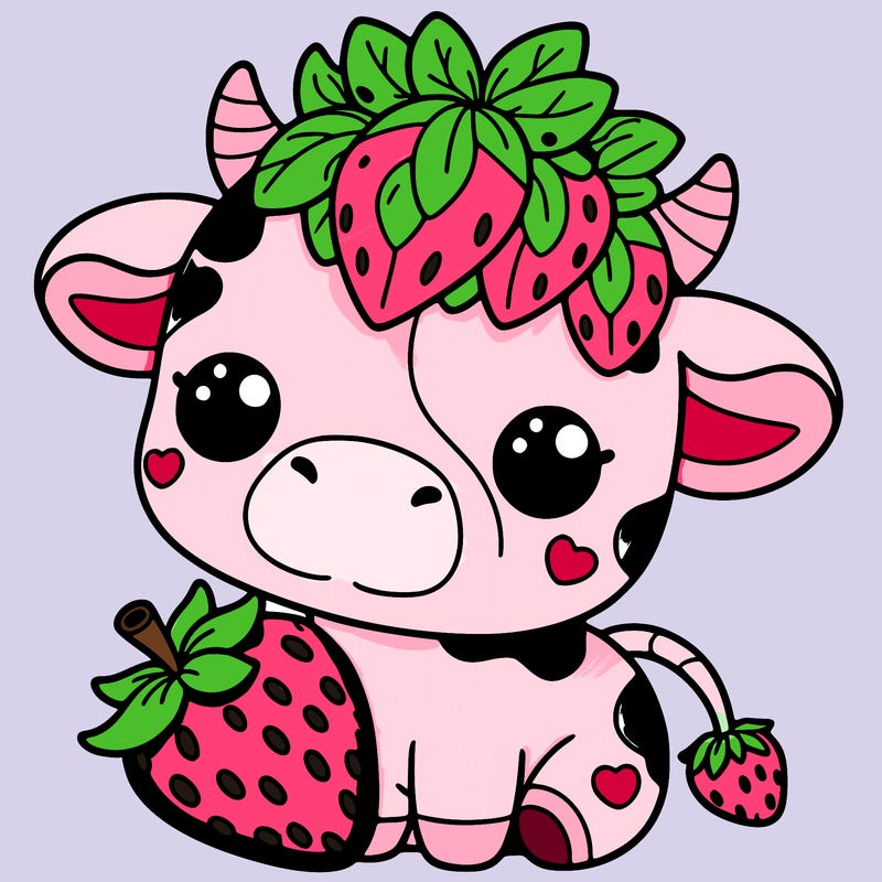 cute strawberry cow