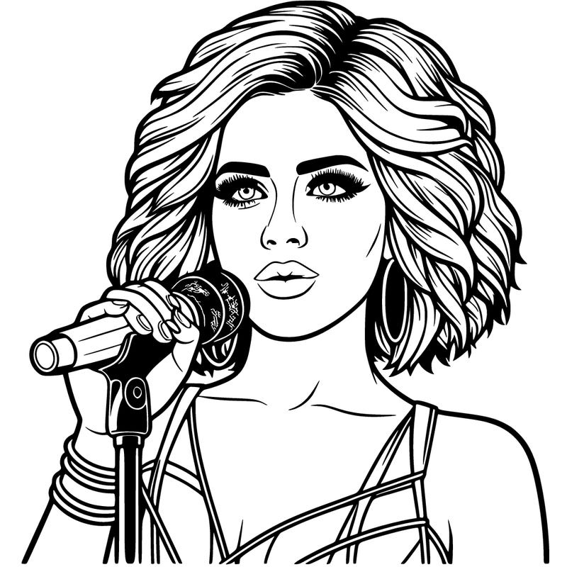 realistic looking female singer