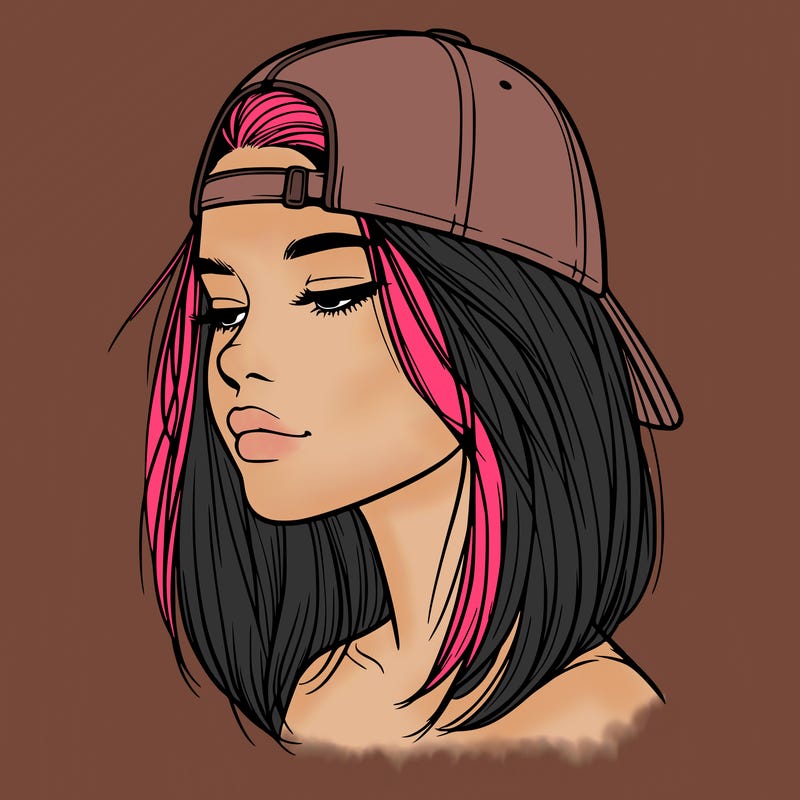 realistic  girl with a backwards hat