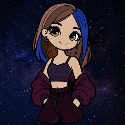 girl with crop top and sweat pants