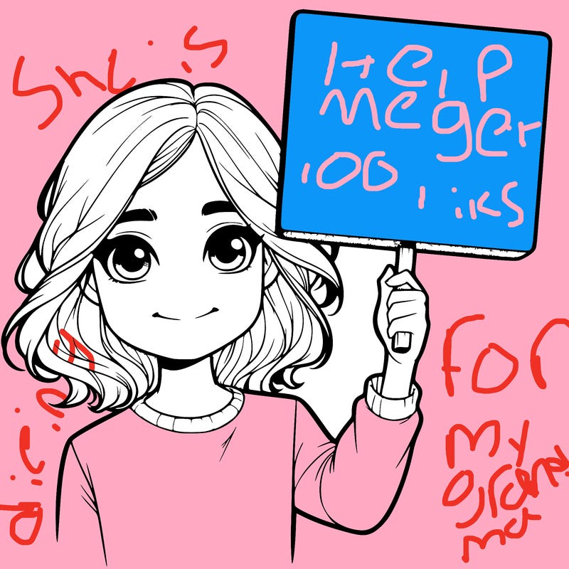 realistic girl holding up a sign