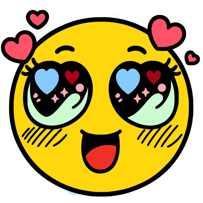 the emoji with heart eyes