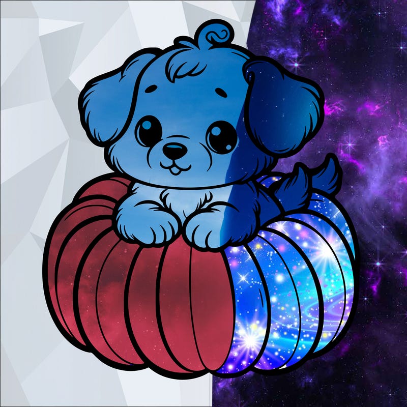 cute little puppy in a pumpkin