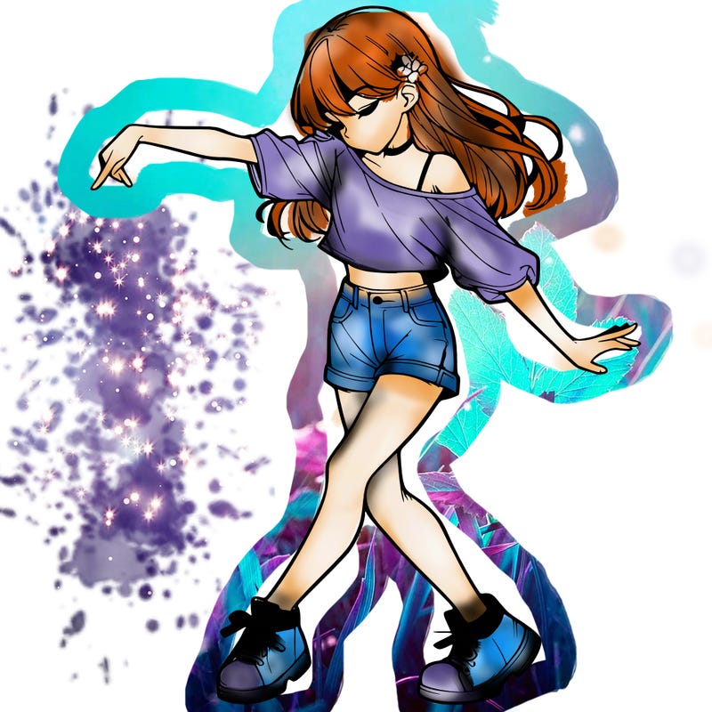 realistic girl danceing