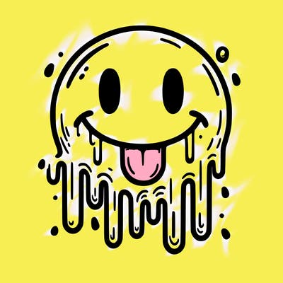driping smiley face