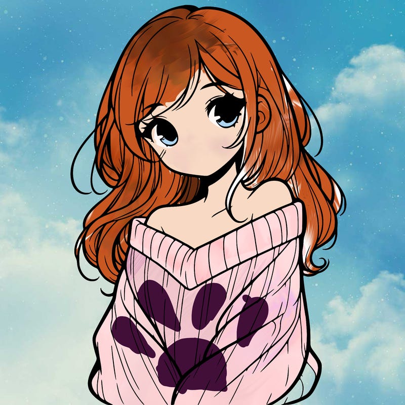 shy pretty girl wearing a sweater that is falling off one shoulder portrait