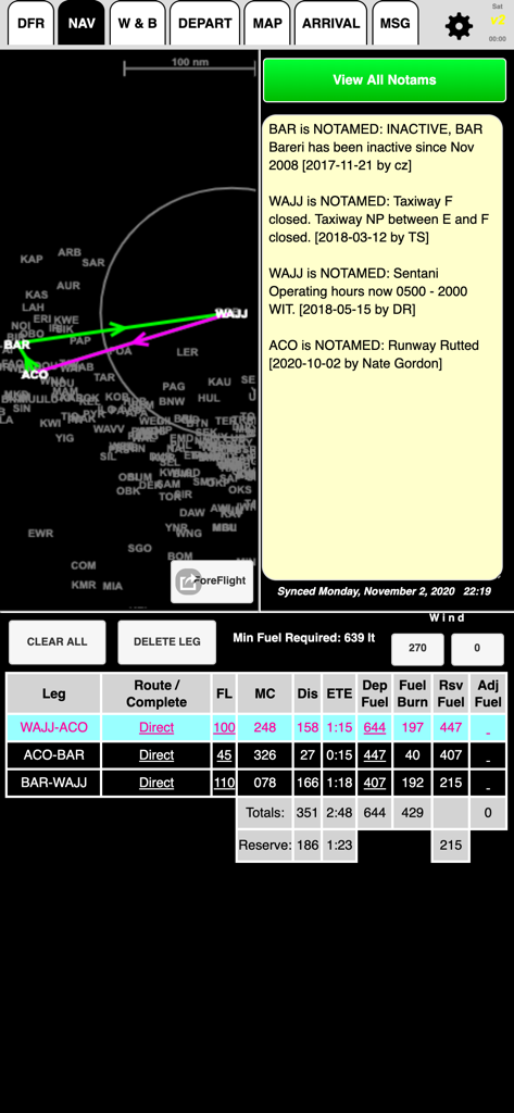 FlightSpan - FlightSpan navigation screen showing a flight plan table, navigation map, and active NOTAM alerts for remote flight operations.