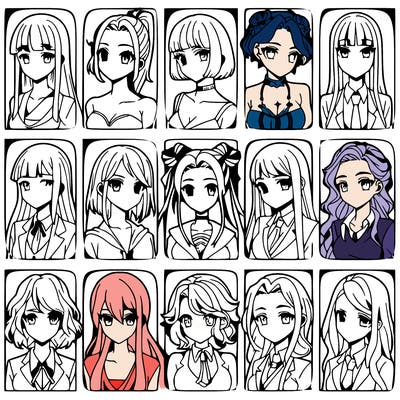 girls that look diffrent anime