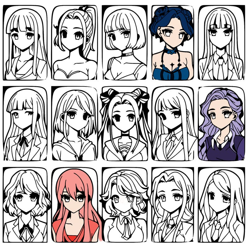 girls that look diffrent anime