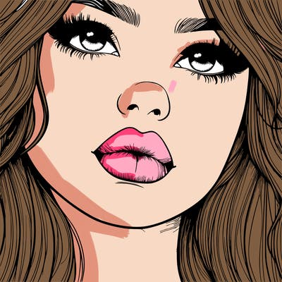 really realistic girl with lips