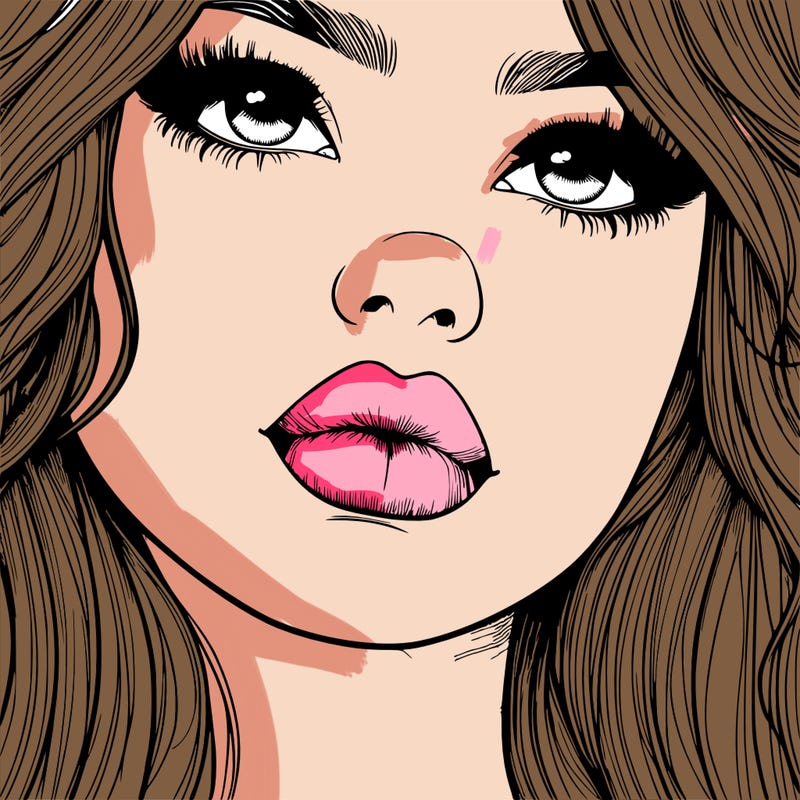 really realistic girl with lips