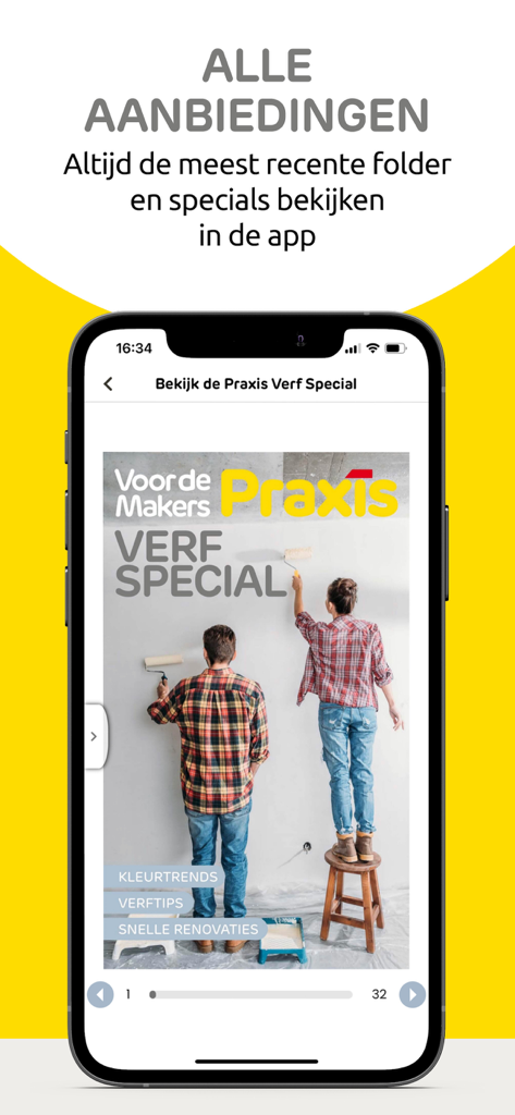 La aplicación móvil Praxis que muestra un catálogo digital especial de pinturas y ofertas semanales de mejora del hogar