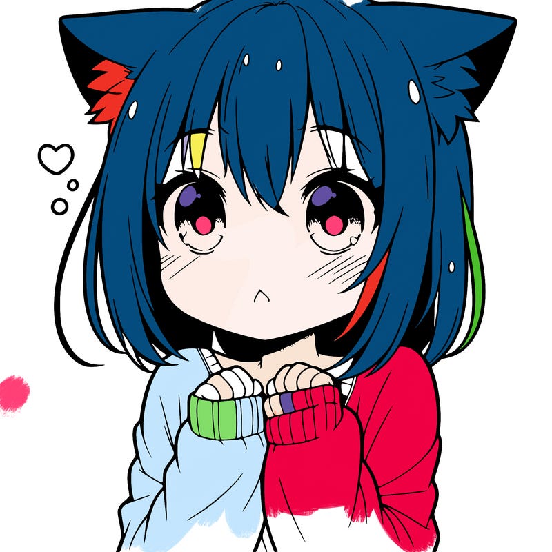 shy anime catgirl