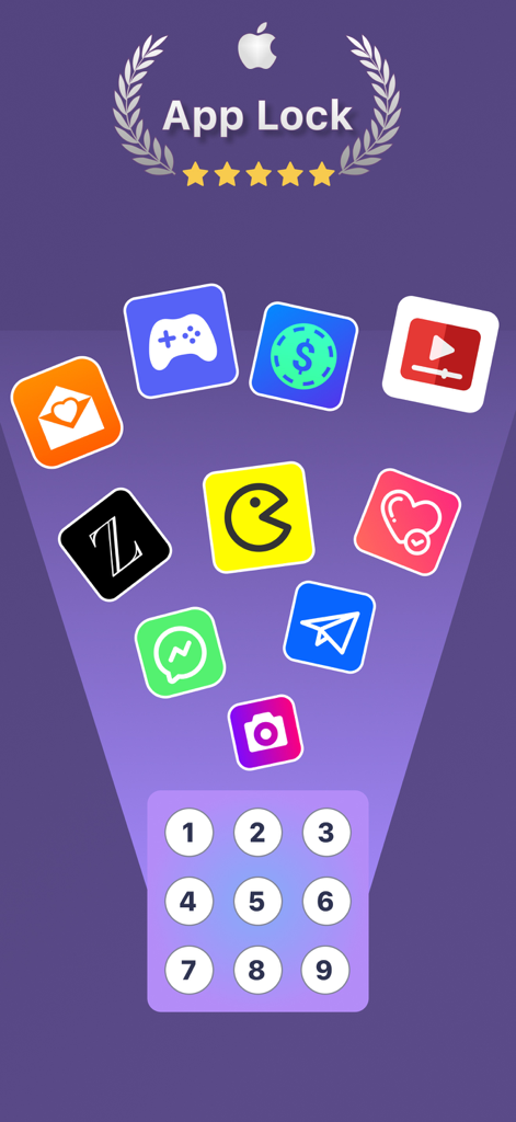 KCalc App Lock, App Locker - KCalc App Lock numeric keypad screen for securing various mobile applications