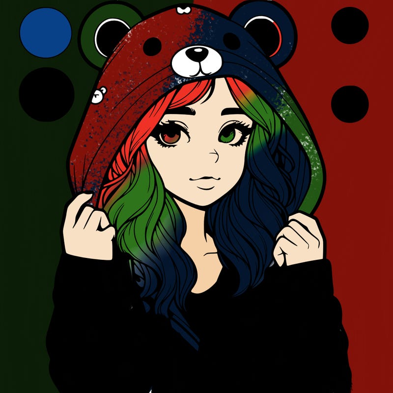 realistic girl in a animal pjs hoodie