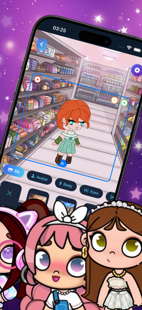 Avatar World Gacha Life Maker - Customizing a cute character in the Avatar World Gacha Life Maker mobile app