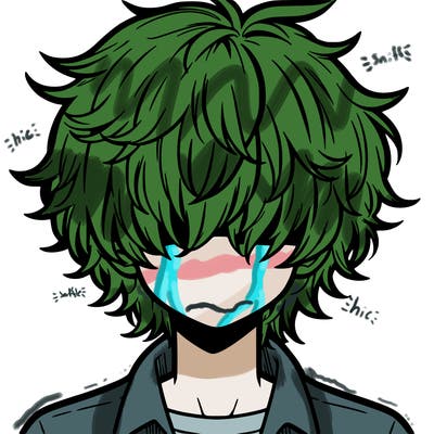 manga boy fluffy hair covering his eyes