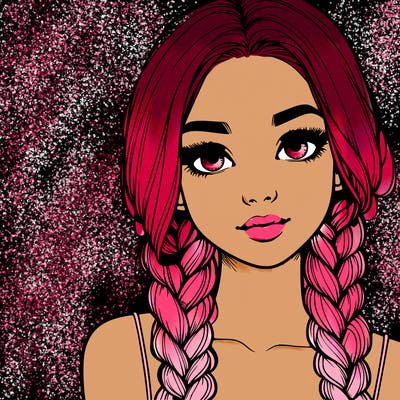 realistic girl with braids