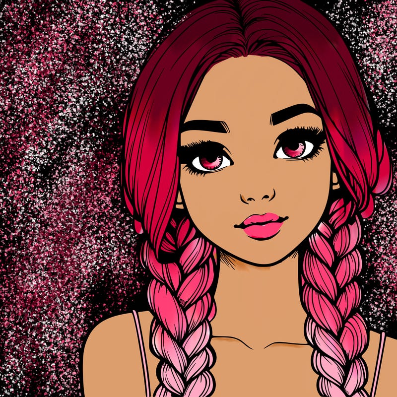 realistic girl with braids