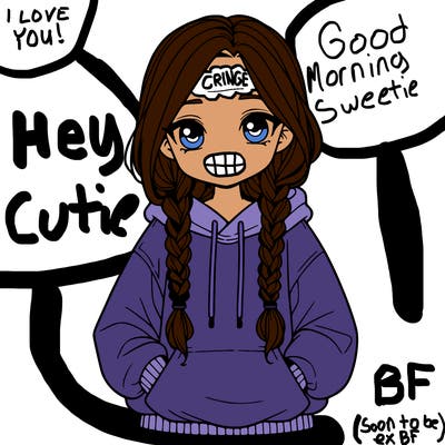 a realistic girl with a oversized hoodie and she has braids