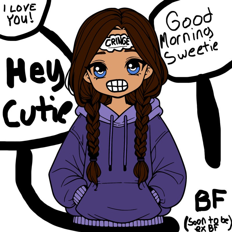 a realistic girl with a oversized hoodie and she has braids