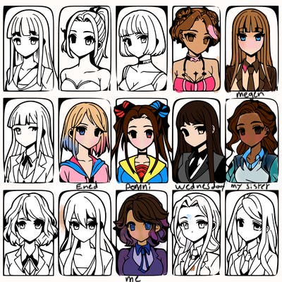 girls that look diffrent anime